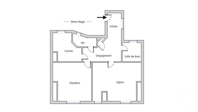 Appartement T2 à louer - 2 pièces - 45.52 m2 - PARIS - 75018 - ILE-DE-FRANCE - Century 21 République