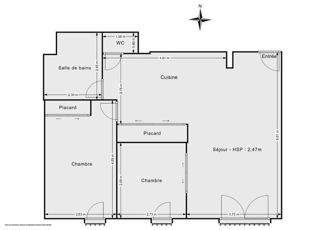 Appartement F3 à vendre - 3 pièces - 63.0 m2 - PARIS - 75010 - ILE-DE-FRANCE - Century 21 République